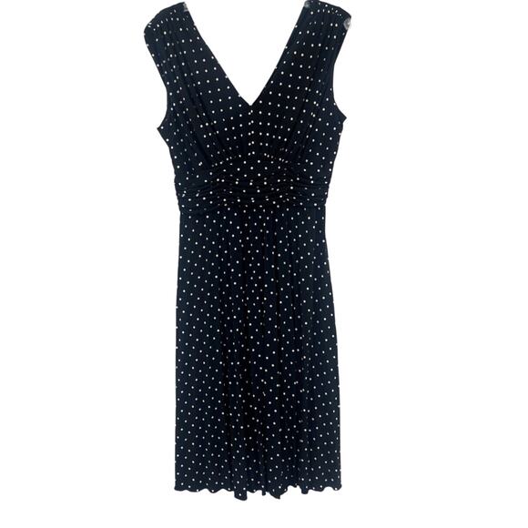 Jessica Howard Polka Dot Midi Dress 14 Y2K Pinup Rockabilly Mad Men Retro Swing - Picture 1 of 10